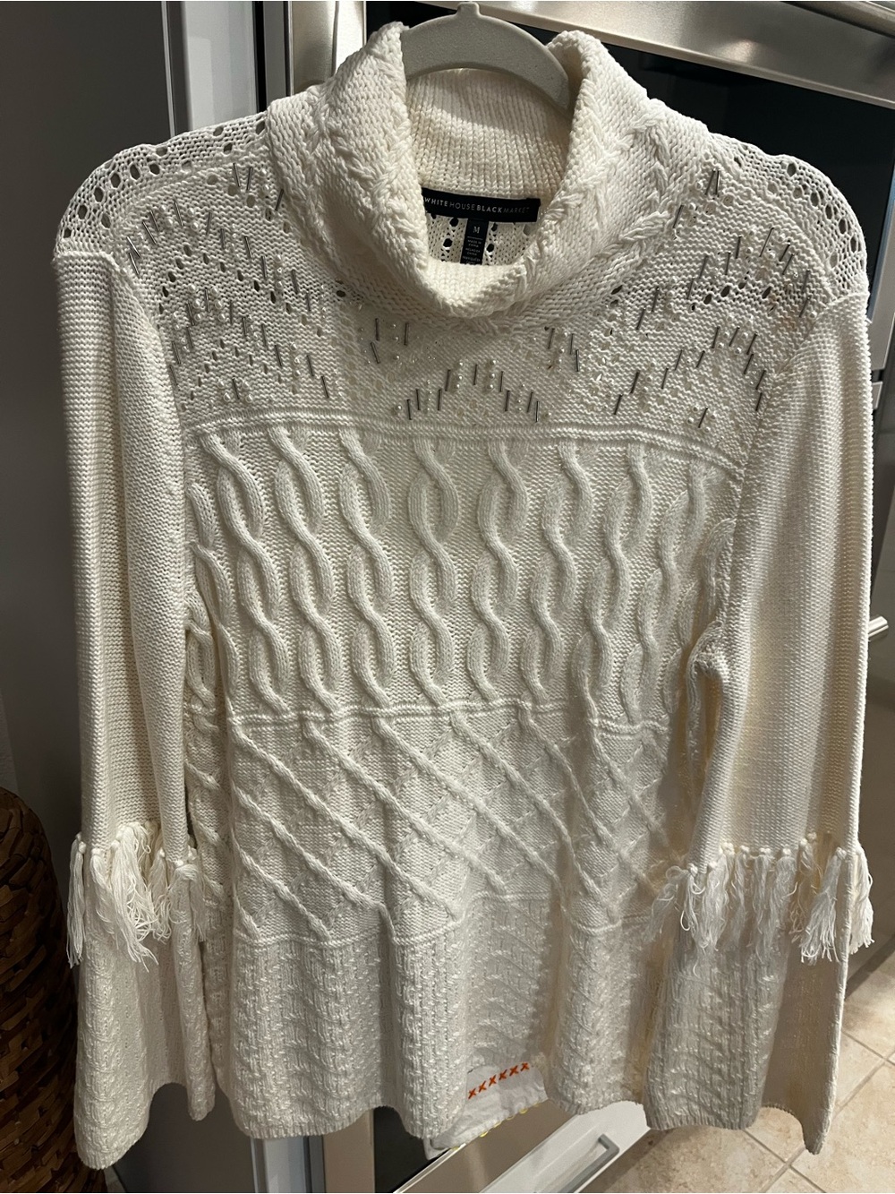 White House Black Market Holiday Cable-Knit Turtleneck Sweater